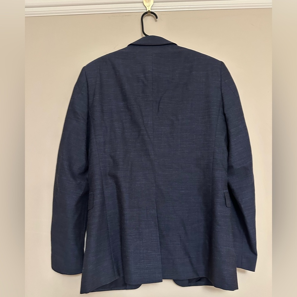 Burberry London Blazer 40R Made in Italy – Wool Linen Blend Navy Suit Jacket - Picture 2 of 8